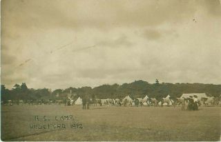 Rp Mudeford Dorset Royal Engineers Military Camp Horses & Tents Real Photo 1912