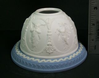 Antique Wedgwood Blue & White Jasperware Fairy Lamp [8250] 2