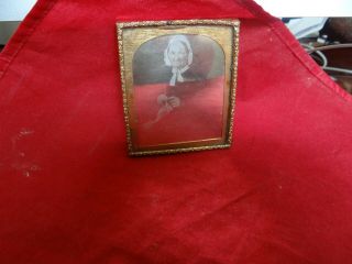 Fine Antique Daguerreotype Photograph In Frame Of Old Woman Knitting