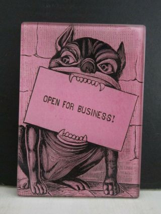 John Derian Open For Business Signed Handmade Mini Decoupage Tray / Plate 3.  5x5