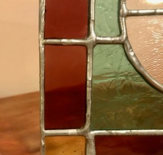 Vintage Stained Glass for Window Hanging,  Made in the 70 ' s,  Hangs Horizontally 2