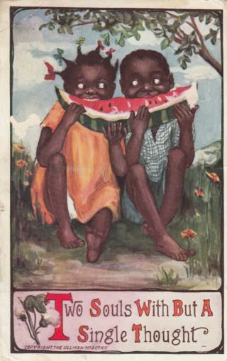 Two Souls With But A Single Thought,  1900 - 10s; Black Children Eating Watermelon