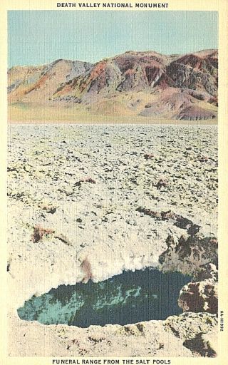 Vintage Postcard - Death Valley National Monument,  Funeral Rabge From Salt Pools