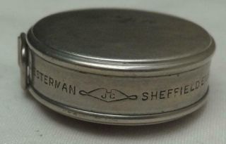 Vintage James Chesterman Sheffield Small Spring Metal Tape Measure 2