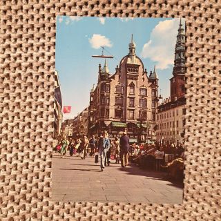 Strøget,  Copenhagen,  Denmark - Vintage Postcard