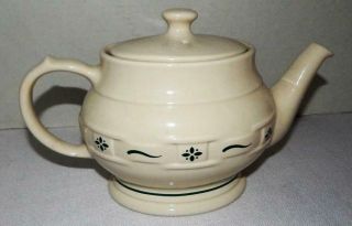 Longaberger Woven Traditions Heritage Green Oval Teapot With Lid