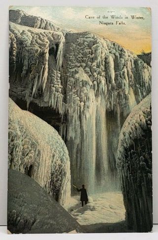 Niagara Falls Cave Of The Winds In Winter Postcard G8