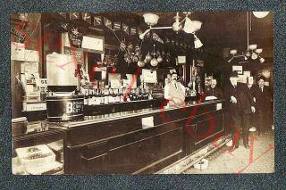 Saloon Interior - Collinwood Ohio Pm - Circa 1912 Rppc Photo Grade 4