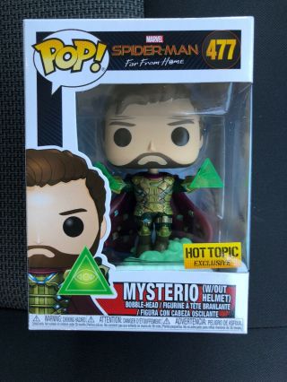 Funko Pop Marvel Spider - Man Far From Home Mysterio Hot Topic Exclusive In Hand
