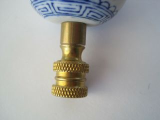 Finial Blue and White Ball Asian 3.  5 