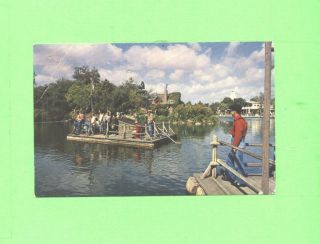 Oo Postcard Disneyland Tom Sawyer S Island Log Rafts Transport