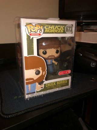 Funko Pop Movies 673 Chuck Norris & Pop Protector Target Exclusive Fast Shiping