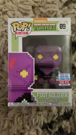 Nycc Funko Pop Tmnt Teenage Mutant Ninja Turtles - 8 - Bit Foot Soldier Purple
