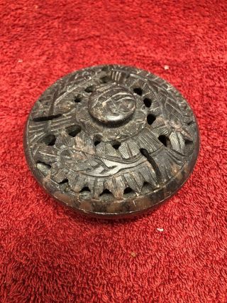 Vintage Chinese Shuoshan Soapstone Carved Trinket Box With Lid Or Incense Box