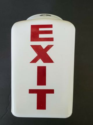 Vintage Exit Sign Ceiling Lamp / Light Glass Globe /shade.