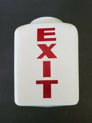 Vintage EXIT Sign Ceiling Lamp / Light Glass Globe /Shade. 2