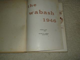 1946 Wabash College Yearbook Crawfordsville Indiana 2
