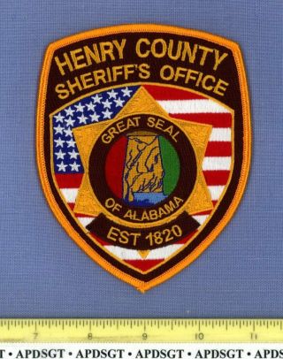 Henry County Sheriff Office Alabama Police Patch Us Flag State Seal