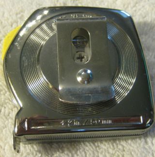 Vintage Stanley powerlock 12 foot tape measure measuring rule,  tool,  USA,  clip 2