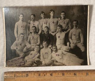 Vintage 1889 Ann Arbor Michigan High School Football Team Photo 5 X 7