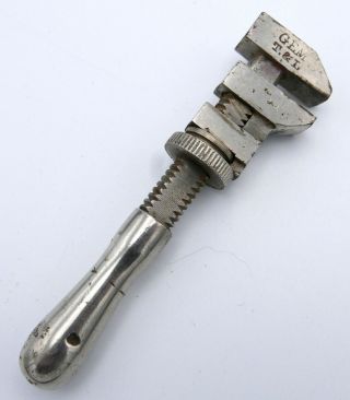 Antique Small Unusual 19thc Tower & Lyon T&l Gem Adjustable Wrench