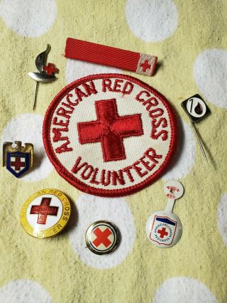 Vintage Red Cross Paraphernalia Patch & Pins