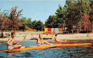 Kewadin Mi 1962 Beachfront Scene @ Camp Maplehurst For Boys & Girls Vintage 567