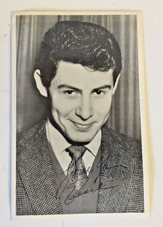 Vintage 1955 Eddie Fisher Photo Postcard Rppc Actor Signed Autographed Singer