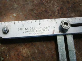 Vintage Aluminum SQUANGLE SQUARE BY MAYES No.  B45 Miter Carpenter Angle Level 2
