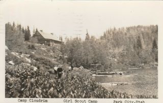B&w Postcard Pm 1957 Camp Cloudrim Girl Scout Camp Park City,  Utah