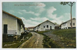 Postcard Panama Canal Zone Cascadas Part Of Camp Otis Military Buildings Roadway
