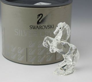 Retired Swarovski Austrian Crystal Stallion 7612 Art Glass Figurine Box Jba