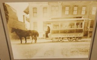 Rare Old Antique Photo Horse Drawn Trolley Passenger Wagon York,  Pa. 2
