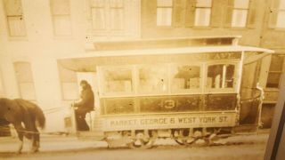 Rare Old Antique Photo Horse Drawn Trolley Passenger Wagon York,  Pa. 3