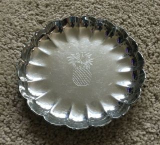 Vtg Williamsburg Kirk Stieff Pewter Cw - 4 Pineapple Collectibles Dish 5 "