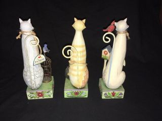 JIM SHORE Heartwood Creek MILLY JILLY TILLY Cat Figurines 2007 Set 3