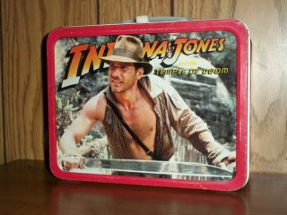 Thermos Indiana Jones & The Temple Of Doom Metal Lunch Box Vintage 1984