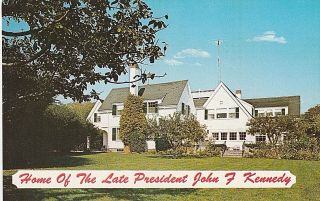 Vintage Postcard - Home Of The Late President John F Kennedy - Cc Massachusetts