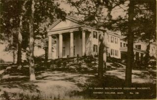 Phi Gamma Delta Calvin Coolidge Fraternity Amherst College Ma Postcard B44