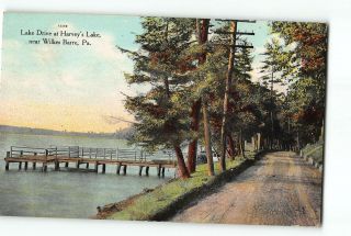 Wilkes Barre Pennsylvania Pa Postcard 1910 Lake Drive At Harvey 
