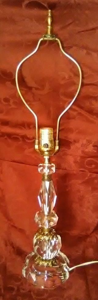 Vintage Berger Swivel Harp,  Glass And Brass Table Lamp.
