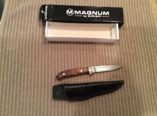 Magnum By Boker 7” Fixed Blade Knife With Damascus Blade & Sheath