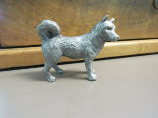 Vintage Rawcliffe Husky Dog Pewter Collectible Figurine