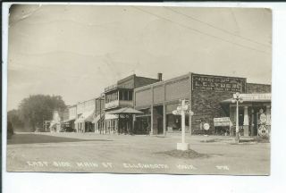 Ellsworth Ia Iowa Rppc Postcard Main Street Gas Station