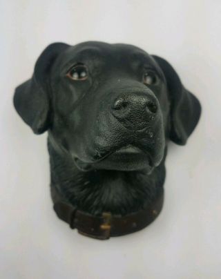 England Bossons Head Chalkware Wall Hanging Dog Black Labrador Retriever Lab