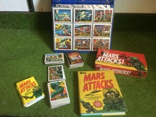 Mars Attack Wacky Wobbler Bobble - Head & Complete 116 Card Set Binder And Book