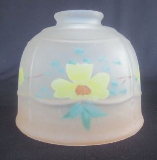 Vintage Reverse Hand Painted Frosted Glass Lamp Shade W/ 2 1/4 " Fitter Sh533