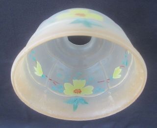 Vintage Reverse Hand Painted Frosted Glass Lamp Shade w/ 2 1/4 