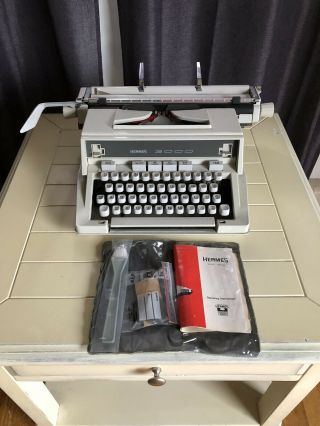 1971 Hermes 3000 Typewriter With Brushes.