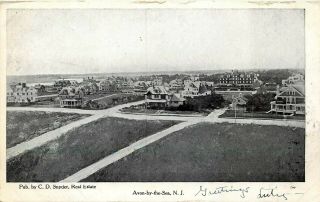 1909 Jersey Photo Postcard: Aerial View Of Avon By The Sea,  Nj Pub By Snyder